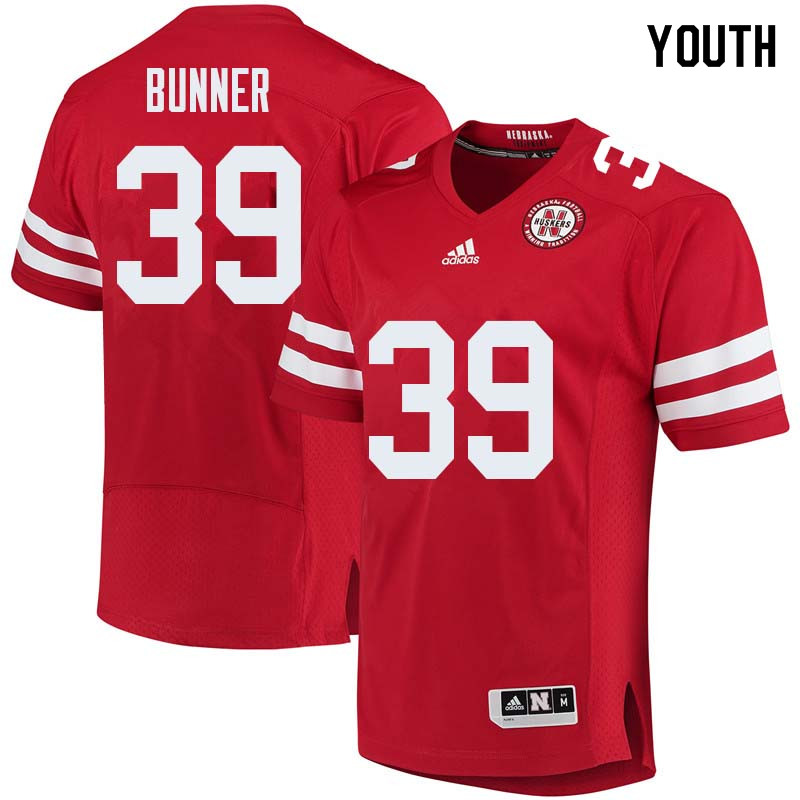 Youth #39 Bradley Bunner Nebraska Cornhuskers College Football Jerseys Sale-Red